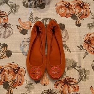 Tory Burch Minnie Travel Ballet Flats Orange